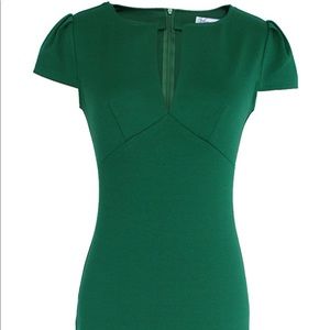 Beautiful, business casual dress. A little low cut. Very flattering!